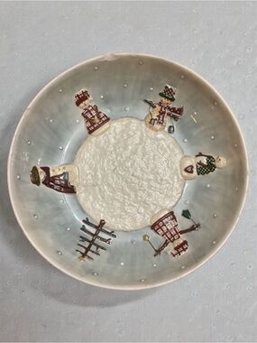 Kohl's Make the Season Bright Christmas Chip Bowl Ceramic Snowmen